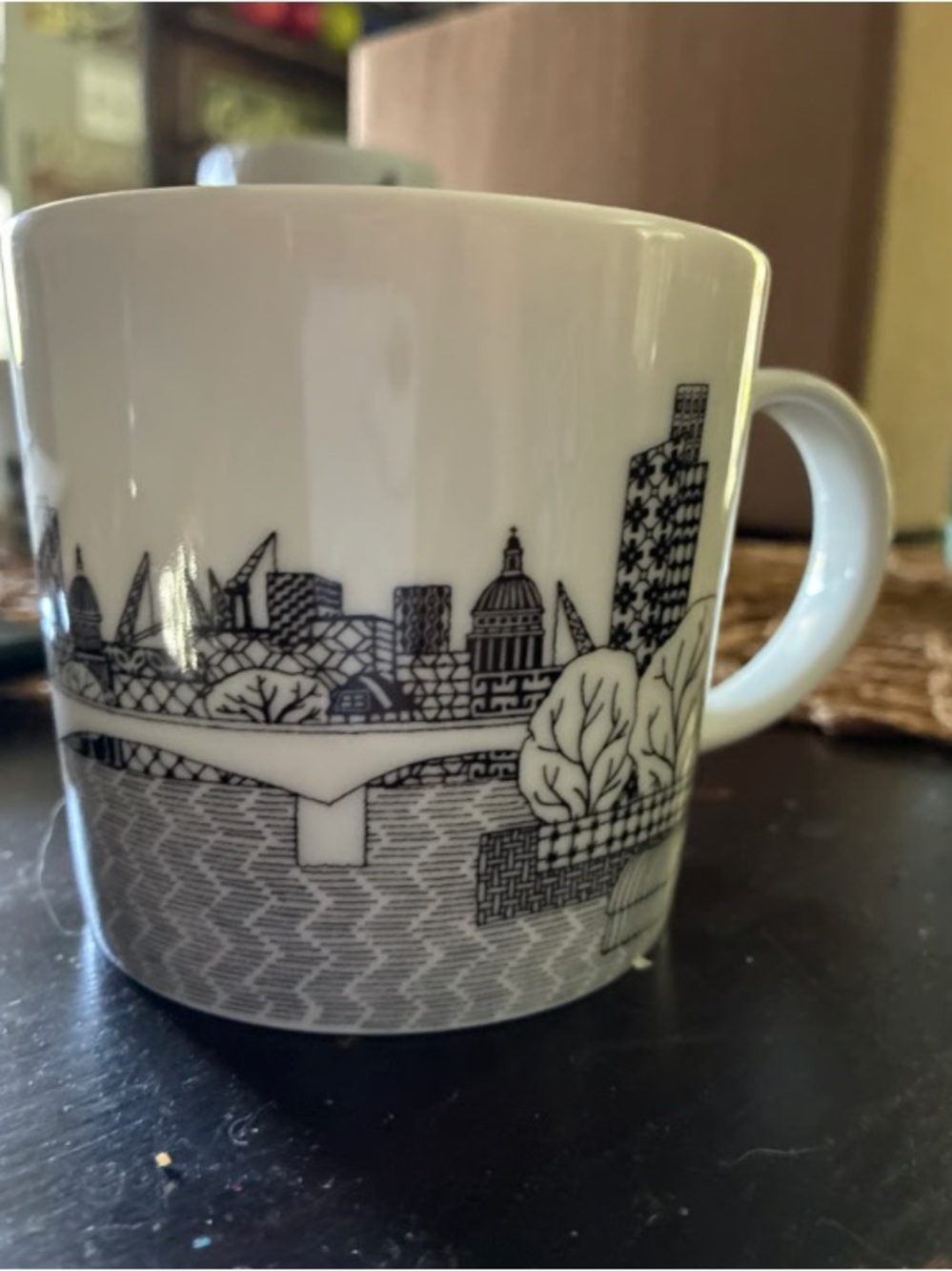 Black and White Cityscape Ceramic Mug - Home Dining